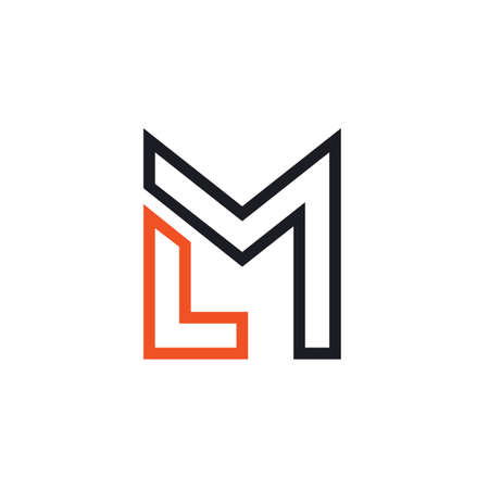 M or LM  Letter  vector  icon  Template  Illustration designのイラスト素材
