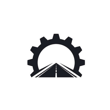 road way construction icon vector illustration concept design templateのイラスト素材