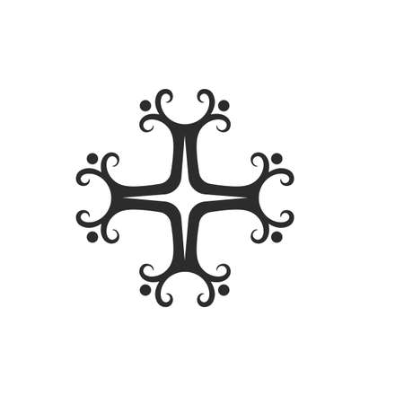christian cross icon vector illustration design templateのイラスト素材