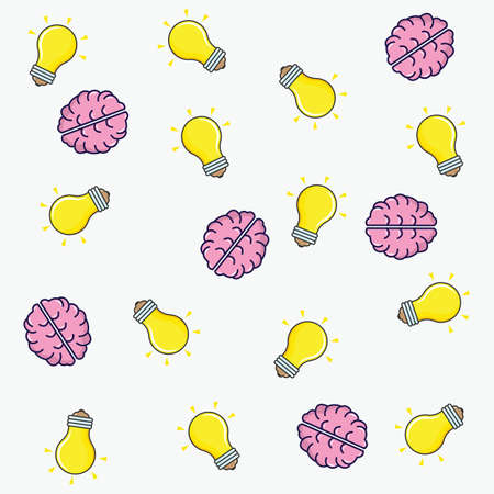 bulb brain background  concept illustration vector design templateのイラスト素材
