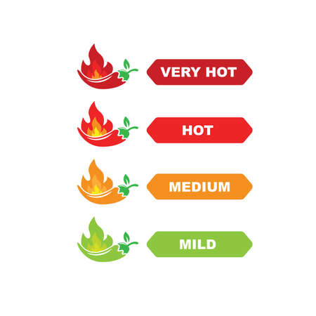 chili hotness level vector icon illustration design template webのイラスト素材