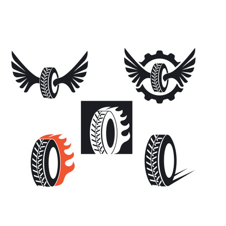 car tire icon logo illustration vector template designのイラスト素材