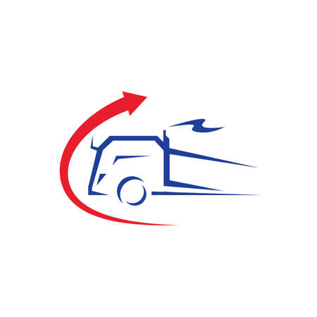 shipping truck icon logo vector illustration design templateのイラスト素材