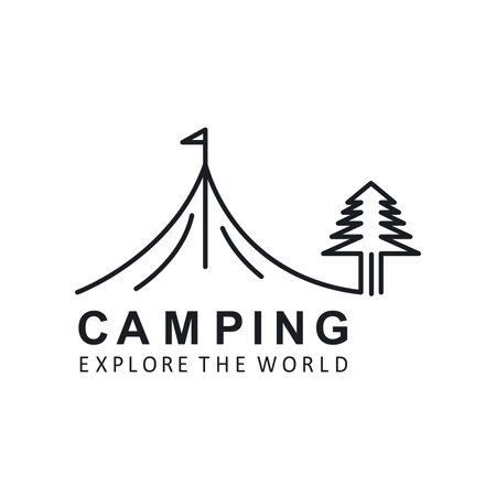 camping icon vector illustration concept design template webのイラスト素材