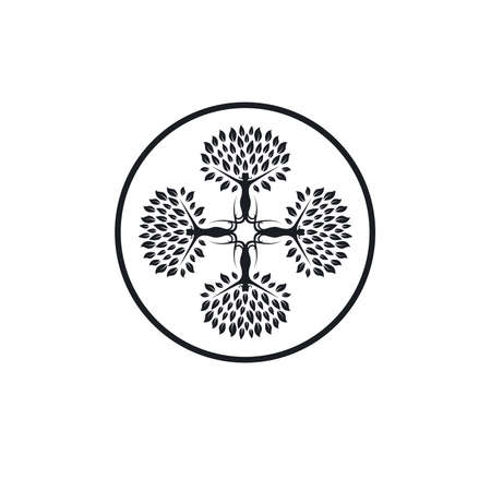 cross people tree  icon vector illustration concept design templateのイラスト素材