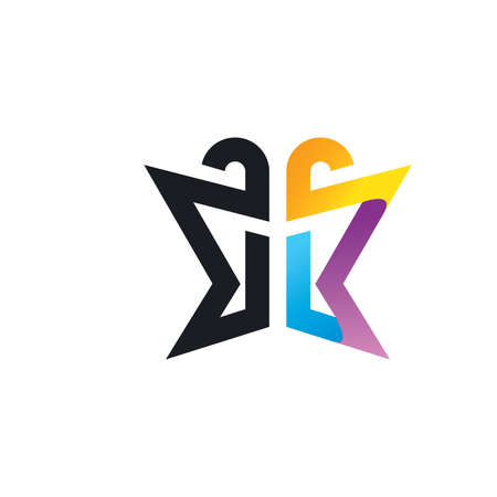 abstract BB letter butterfly concept illustration  design template webのイラスト素材