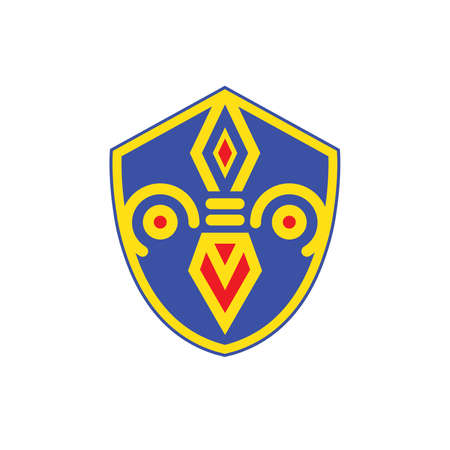 fleur de lis shield element icon vector illustration design templateのイラスト素材