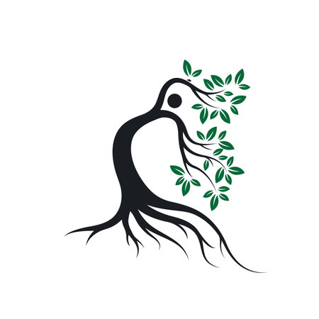 bonsai people tree icon vector concept design templateのイラスト素材