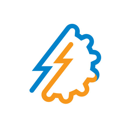 thunderbolt gear icon vector illustration concept design template webのイラスト素材
