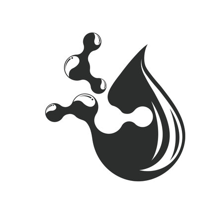 waterdrop molecule technology icon vector concept design template webのイラスト素材