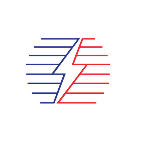 stripe thunderbolt icon vector concept design template web