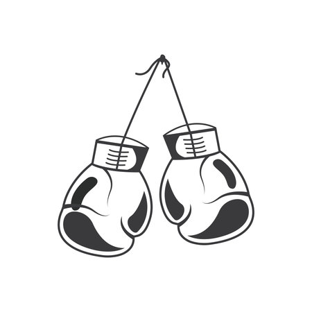 boxing gloves hanging vector illustration element concept design template webのイラスト素材