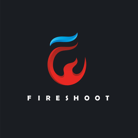fire flame F letter concept design template webのイラスト素材
