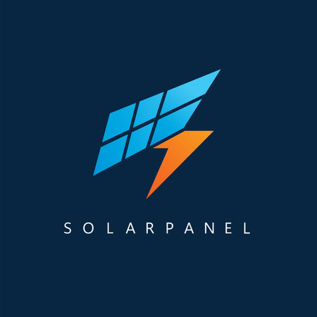 solar panel s letter concept design template webのイラスト素材