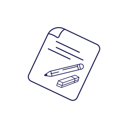 paper,pencil and eraser line icon element design template webのイラスト素材