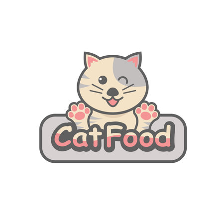 cat food icon vector sticker and badge concept design template webのイラスト素材