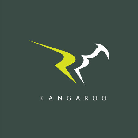 R letter kangaroo icon vector concept design template webのイラスト素材