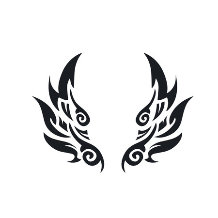 black wings icon vector element design template webのイラスト素材