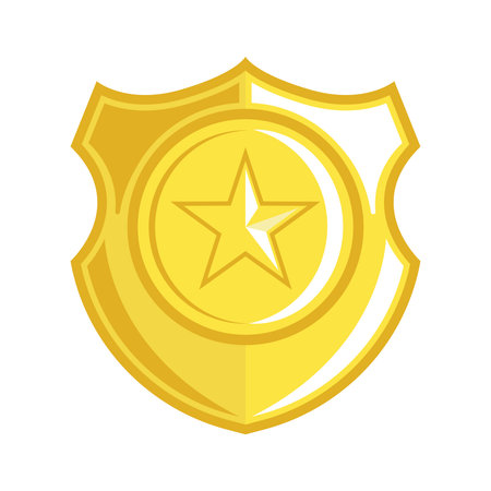 shiny police badge  cartoon vector elementのイラスト素材