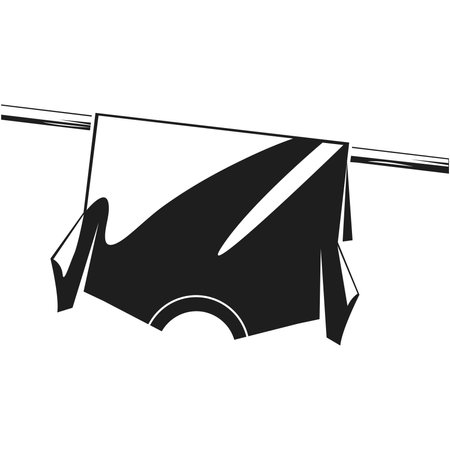 black clothes hung on a clothesline vector  element design templateのイラスト素材