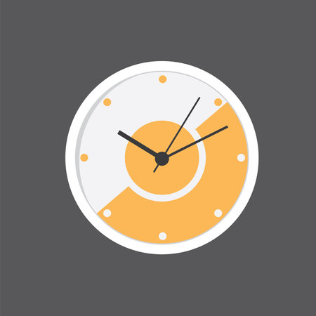 yellow and white wall clock vector illustration element design template webのイラスト素材