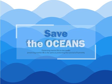 Vector Illustration The Background of The Waves on A Mission to Save The Oceanのイラスト素材