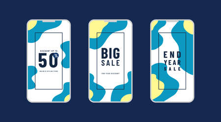 Vector Illustration Stories Template Set For Social Media. Modern Stories Template Design.のイラスト素材