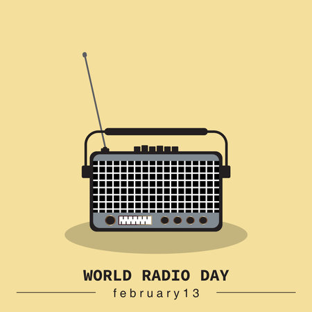 World Radio Day on February 13 Background. Icon Radio Vector illustration.の写真素材