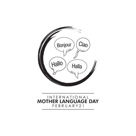International Mother Language Day. February 21. Background design template.のイラスト素材