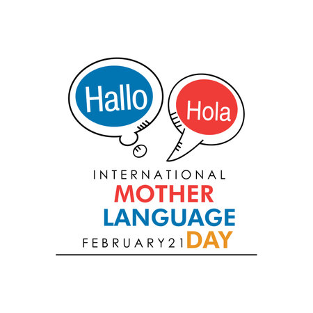 International Mother Language Day. February 21. Background design template.のイラスト素材