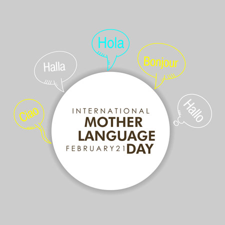 International Mother Language Day. February 21. Background design template.のイラスト素材