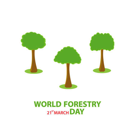 World forestry day. March 21. Vector Background Illustrationのイラスト素材