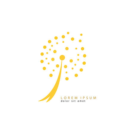 dandelion logo template design. Vector illustrationのイラスト素材