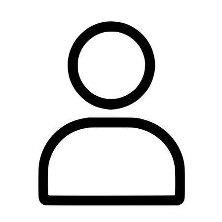 A minimalist black outline icon of a person or user. This generic avatar symbol is commonly used for profiles, accounts, and contacts in digital web and app interfaces.のイラスト素材