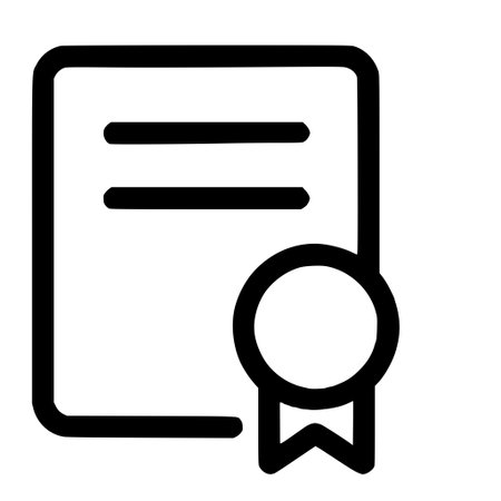 A minimalist vector icon representing a certificate, diploma, or legal document.のイラスト素材