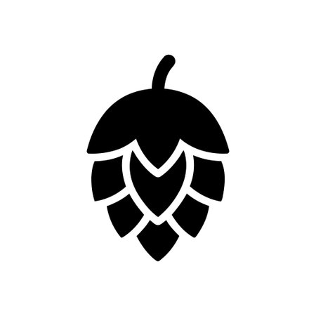 Hop cone silhouette for beer branding and  design