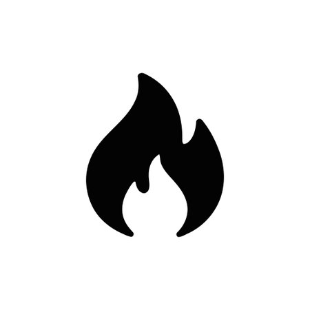 Flame black silhouette on white background abstract shape for design logos and brandingのイラスト素材