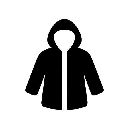 Hoodie black silhouette isolated minimalist vector icon on white backgroundのイラスト素材