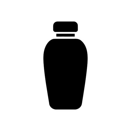 Bottle silhouette black minimal design isolated on white background for packaging conceptsのイラスト素材