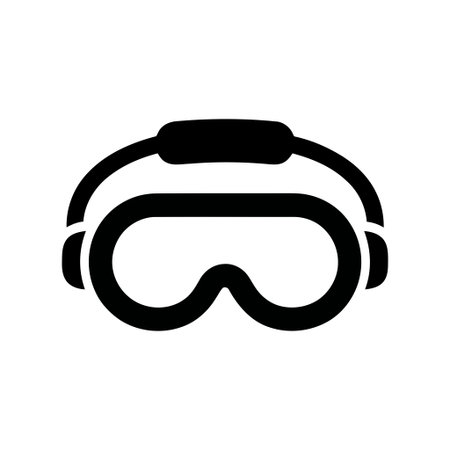Goggles virtual reality headset or ski mask isolated on a white background a versatile symbol for...