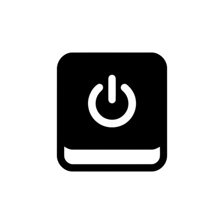 Power symbol indicating on off functionality for electronics and software interface design