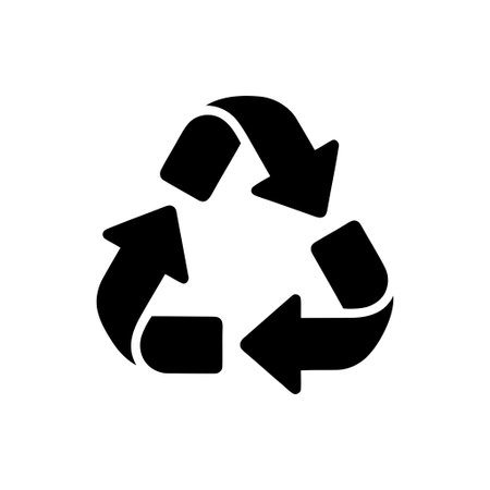 Recycle symbol illustrates environmental sustainability with three arrows forming a triangular Mobius loop for earth protectionのイラスト素材