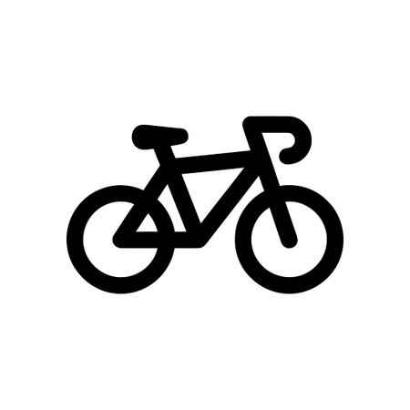 Bicycle icon illustrates a simple black silhouette of a bicycle perfect for transportation and sport themesのイラスト素材