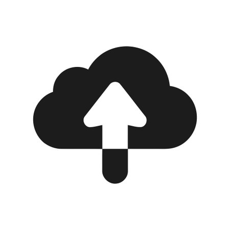 Cloud upload symbol with an arrow for online data transfer and storage