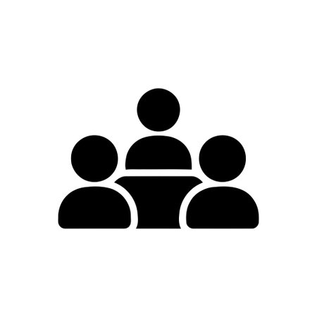 People group icon representing teamwork and social interaction This abstract illustration symbolizes...