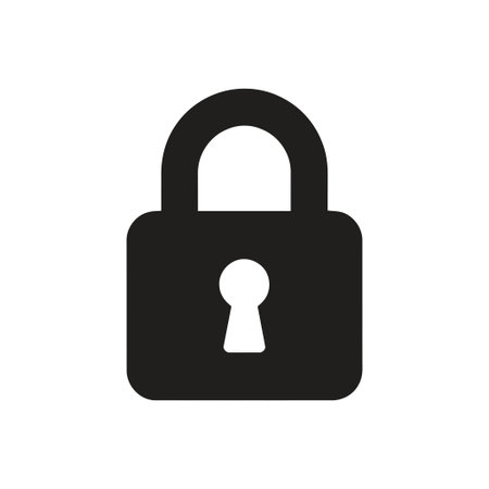 Lock icon representing security and privacy symbol for protected digital access