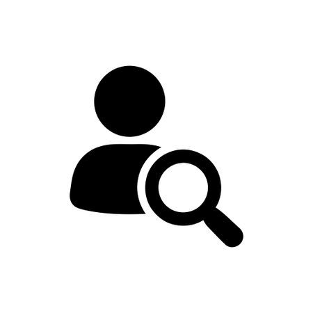 User search profile icon illustrating the concept of finding people and information online