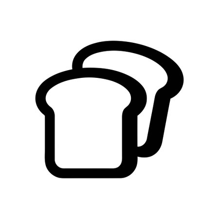 Loaf slices of bread icon created in a minimalist style for food and cooking themesのイラスト素材
