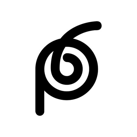 Abstract continuous swirl loop line art graphic design element with smooth flow ideal for various...