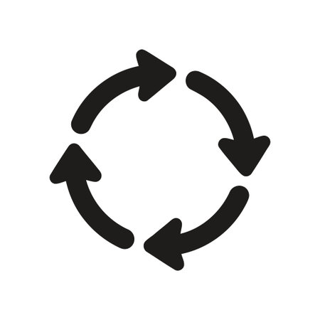 refresh circular arrows icon representing update and renewal in a clean monochrome style